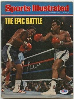 Muhammad Ali Signed 1975 Sports Illustrated - Ali vs. Frazier "The Epic Battle" (PSA/DNA)-"In The Presence " PSA